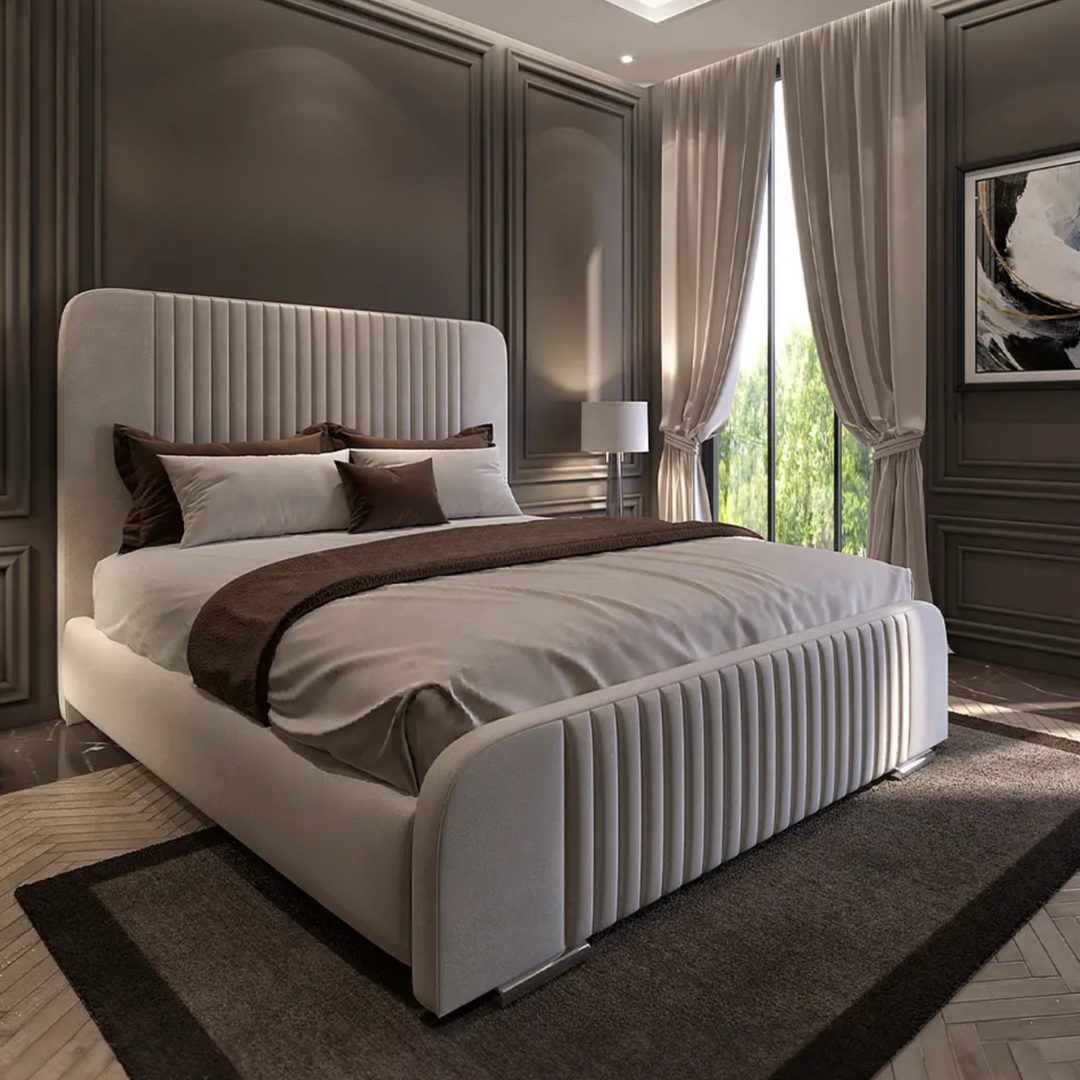 Premium upholstered bed by Tawakkal Interiors