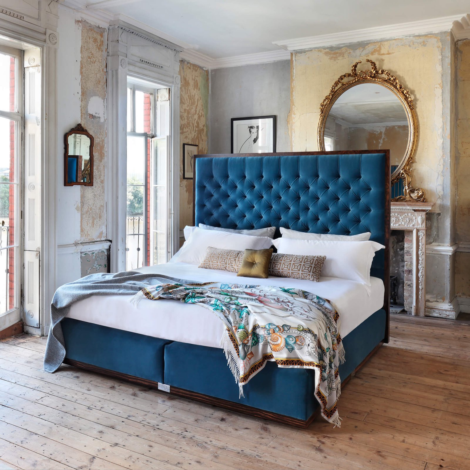 Premium modern bed in a luxury bedroom interior