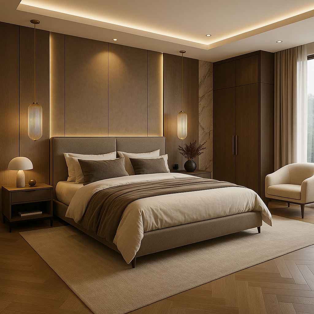 Premium designer bed by Tawakkal Interiors
